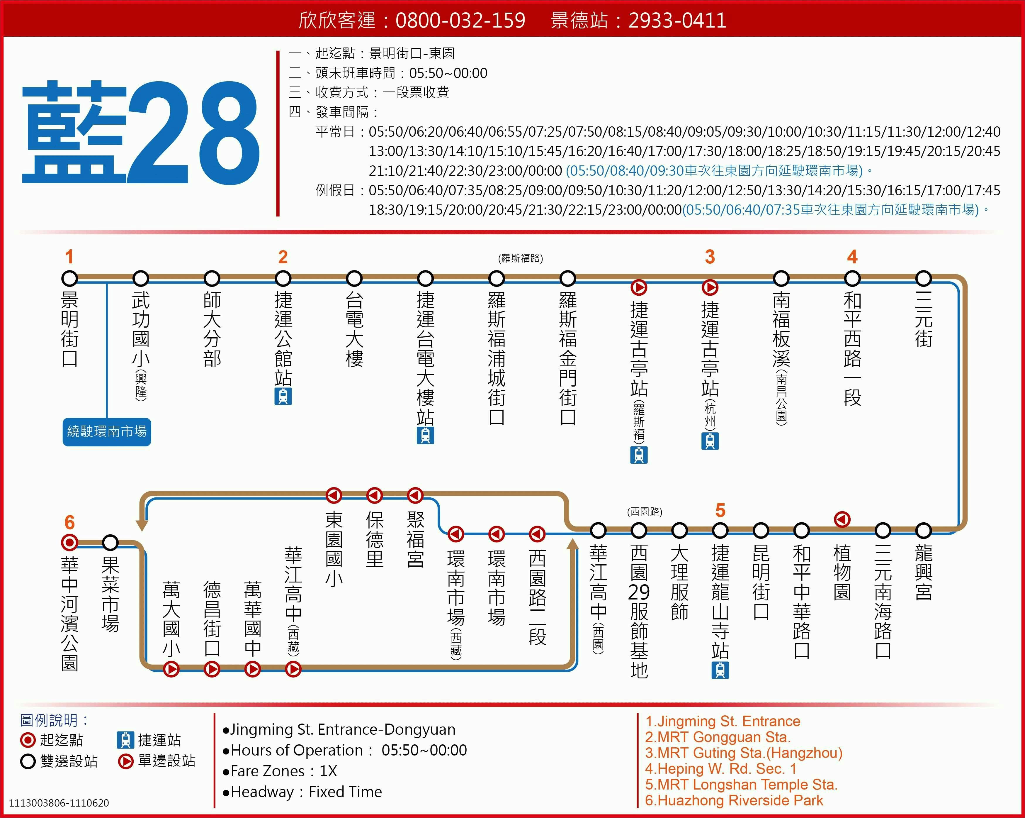 藍28路線圖-台北市公車