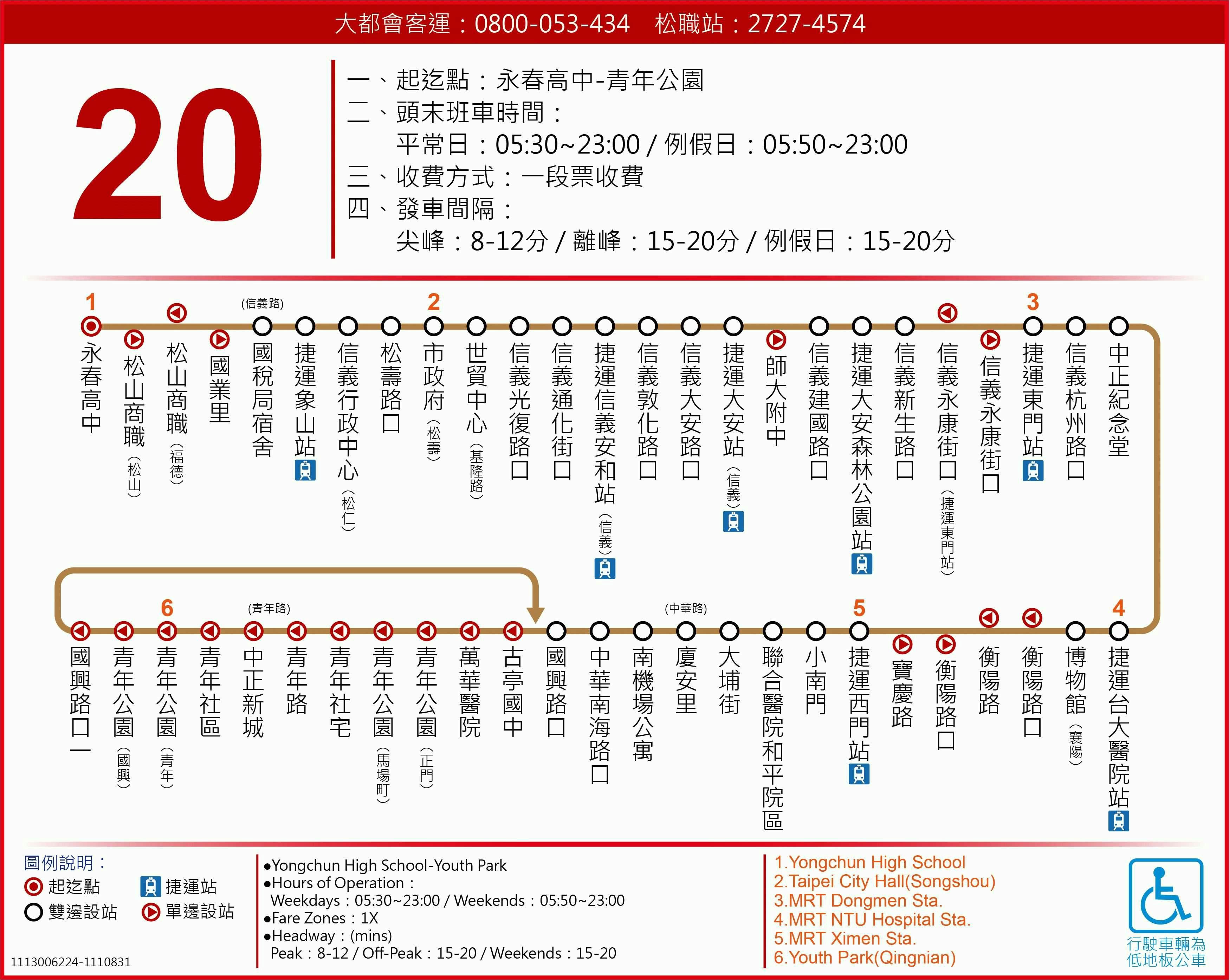 20路線圖-台北市公車