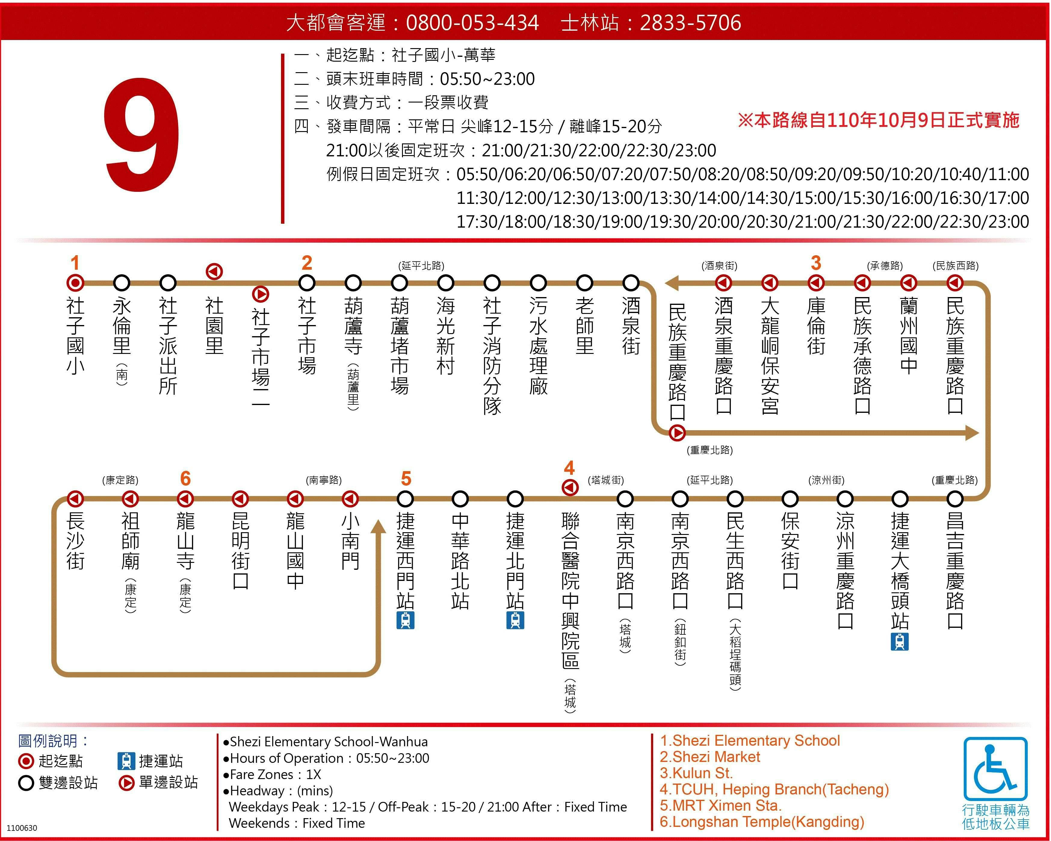 9路線圖-台北市公車