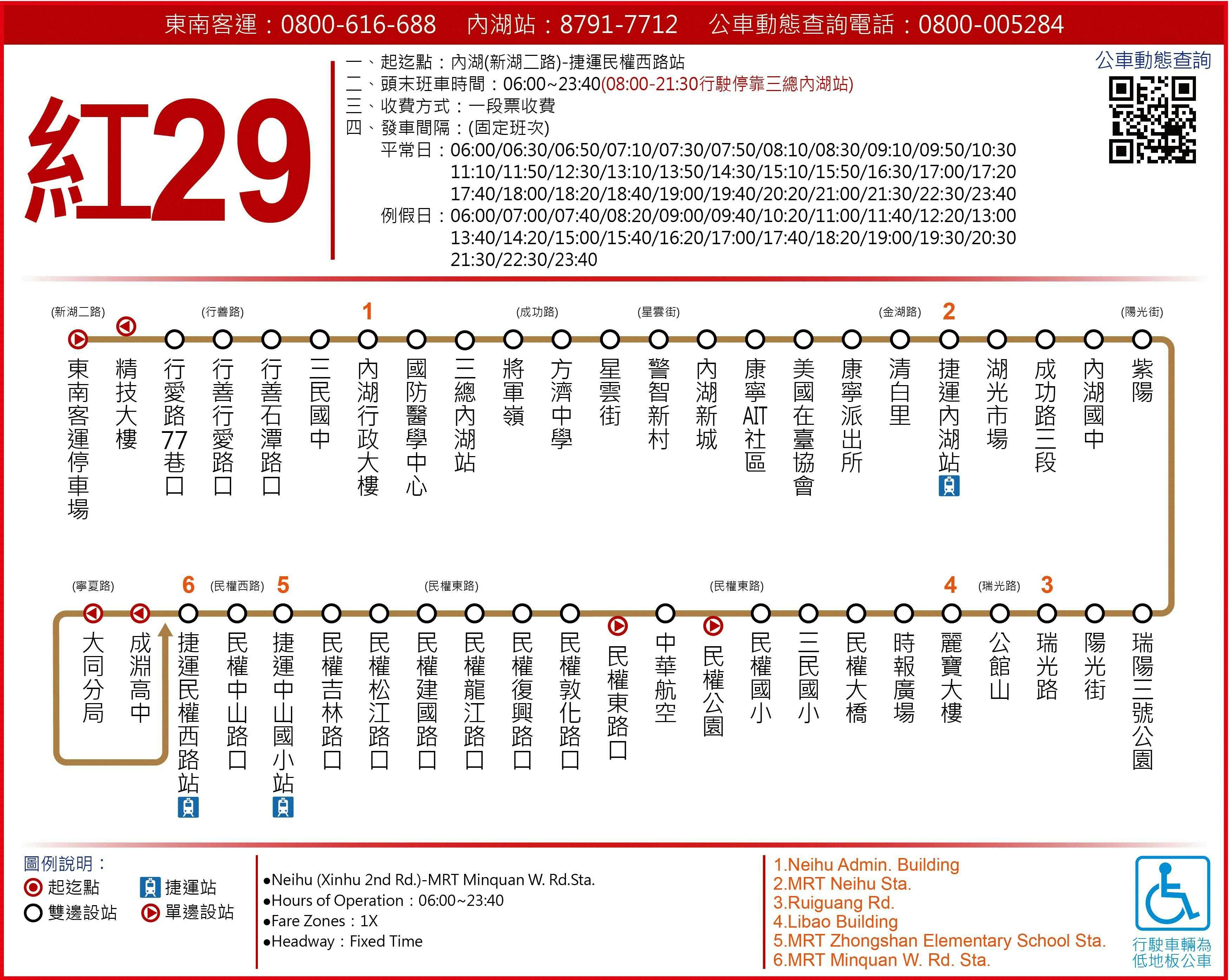 紅29路線圖-台北市公車