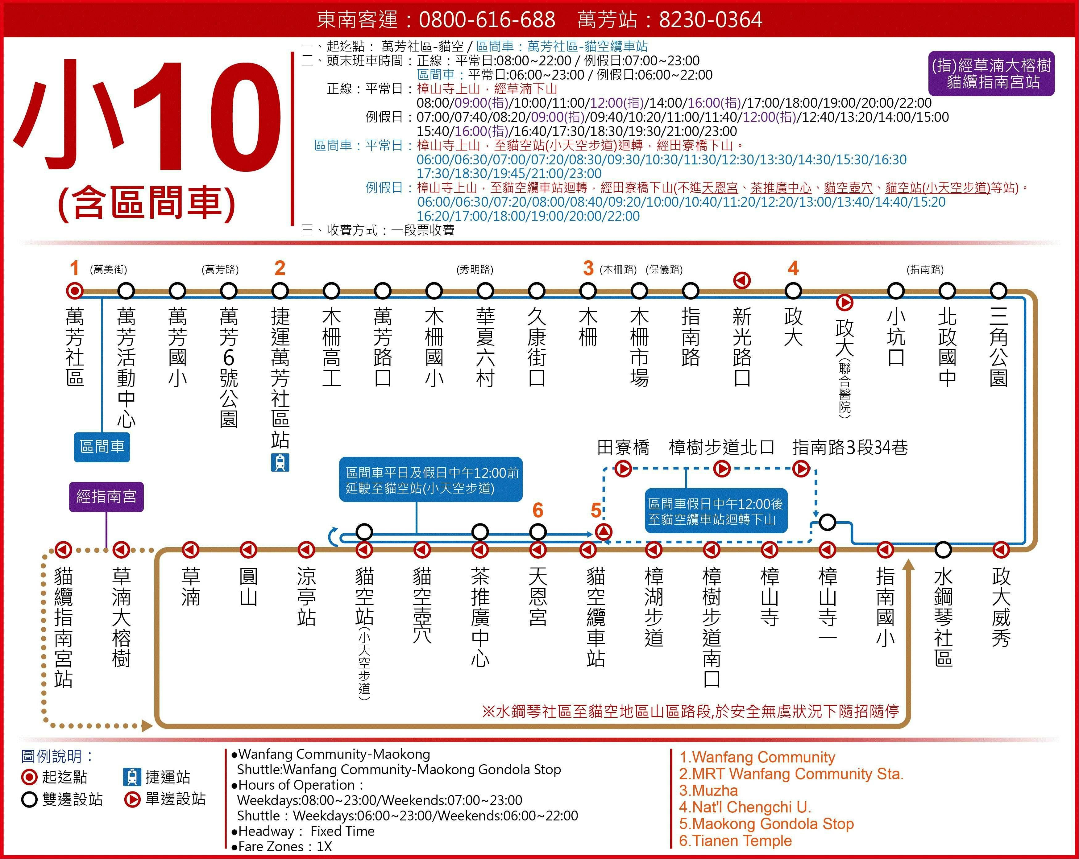 小10路線圖-台北市公車