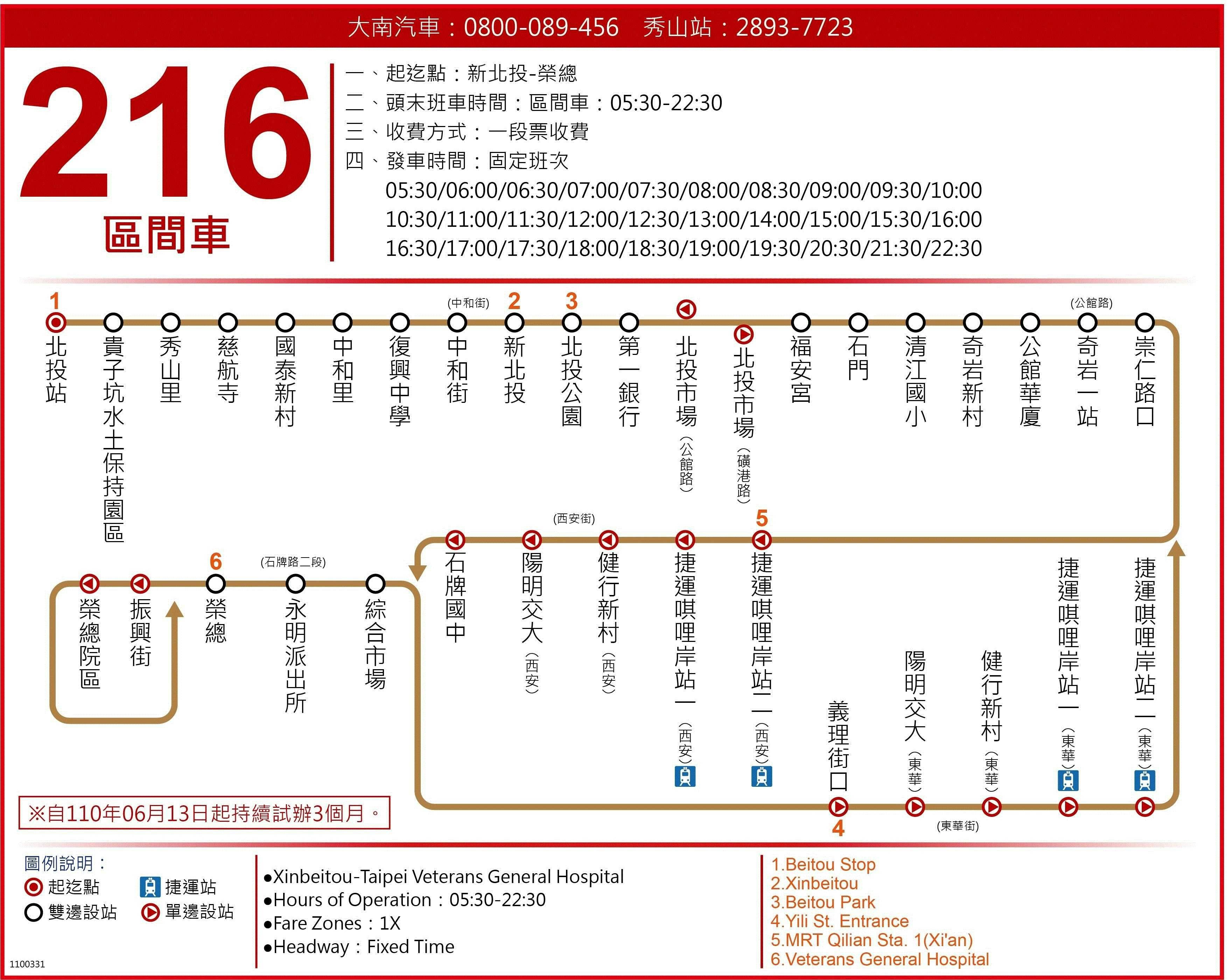 216路線圖-台北市公車