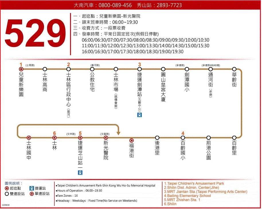 529路線圖-台北市公車