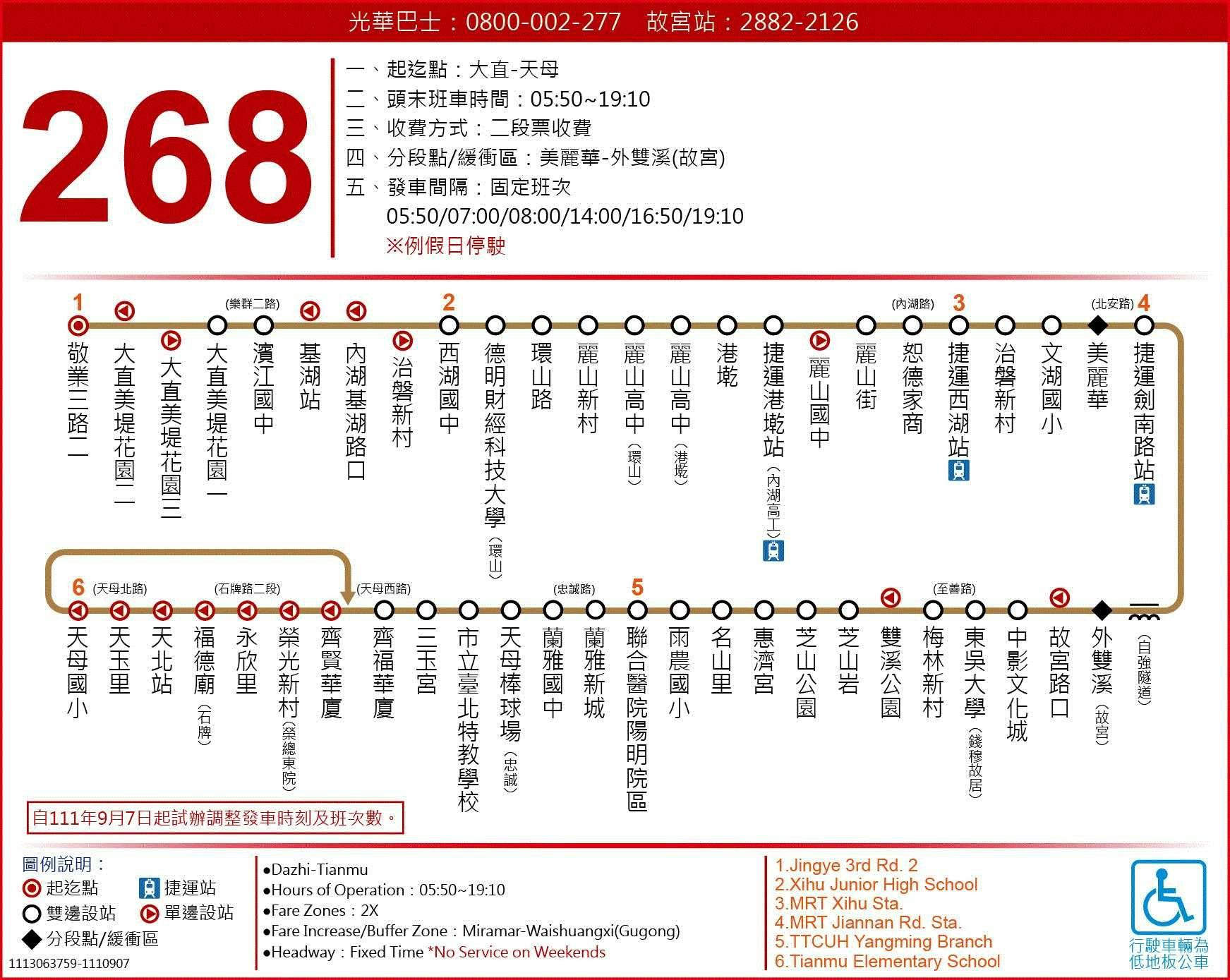 268路線圖-台北市公車