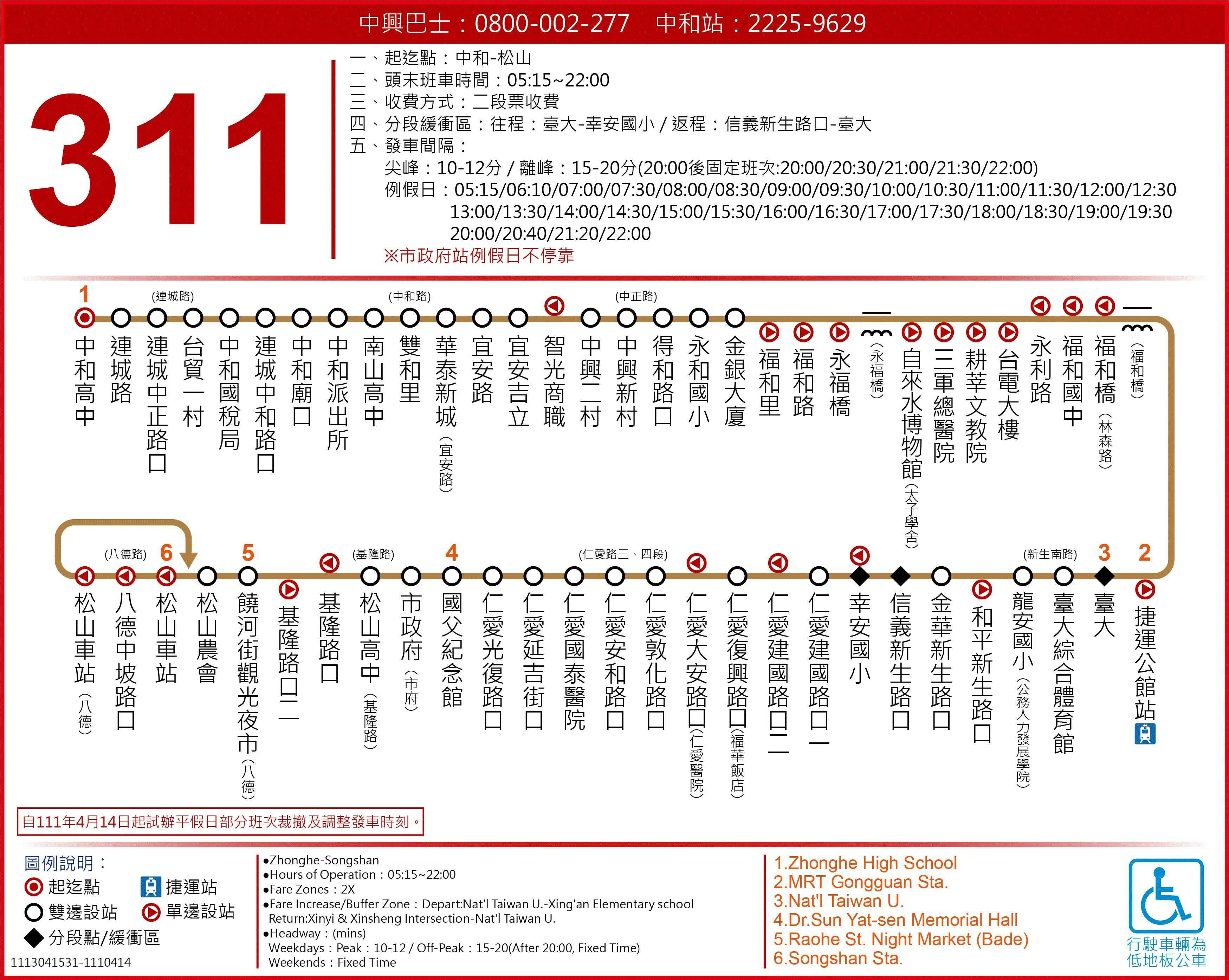 311路線圖-台北市公車