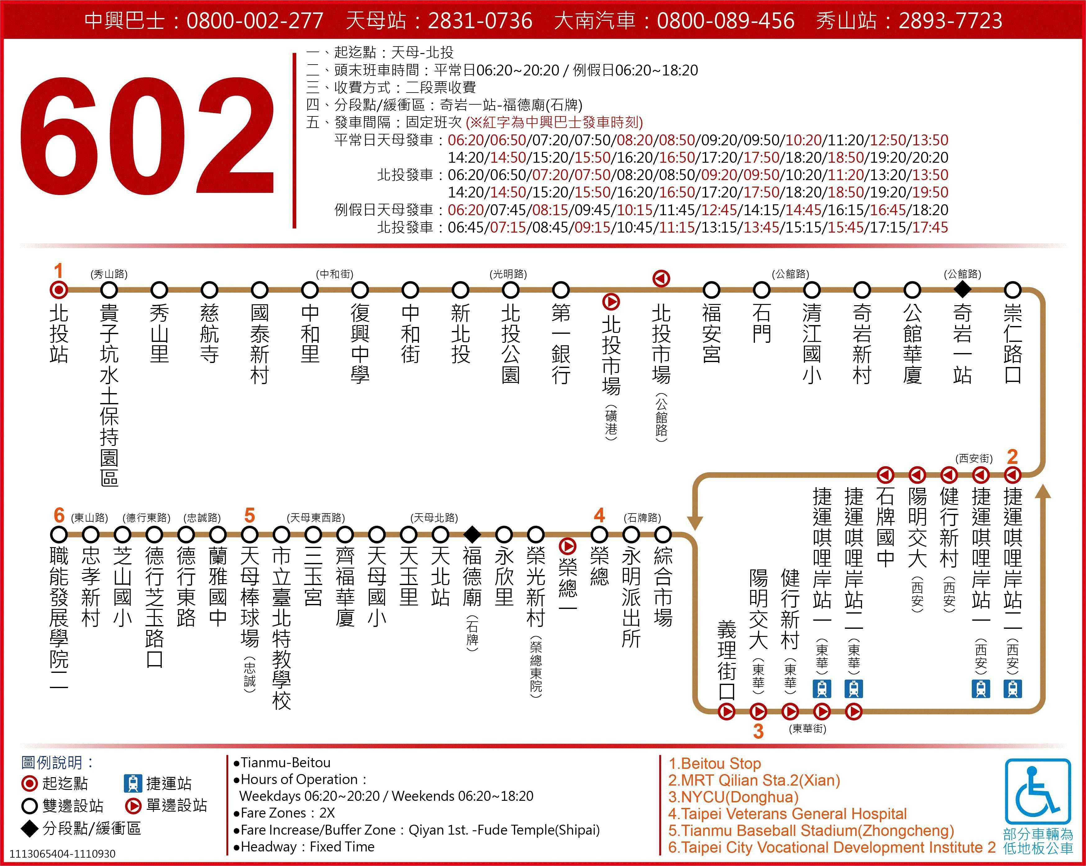 602路線圖-台北市公車
