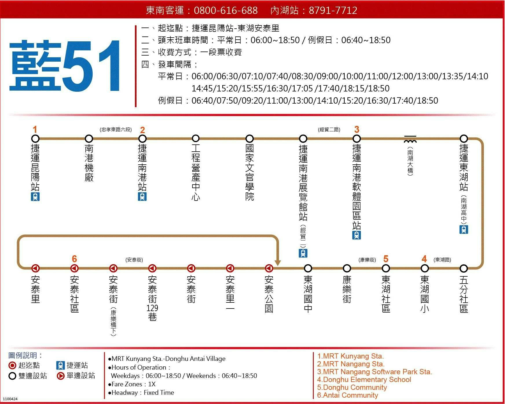 藍51路線圖-台北市公車
