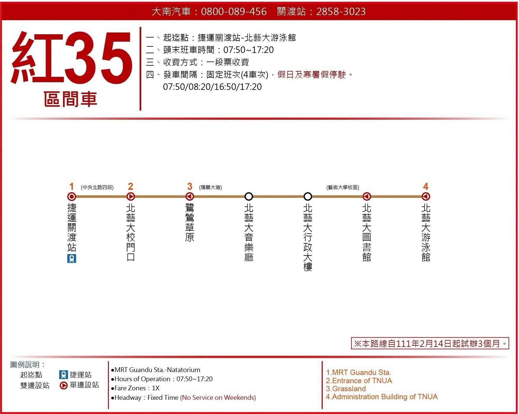 紅35區路線圖-台北市公車