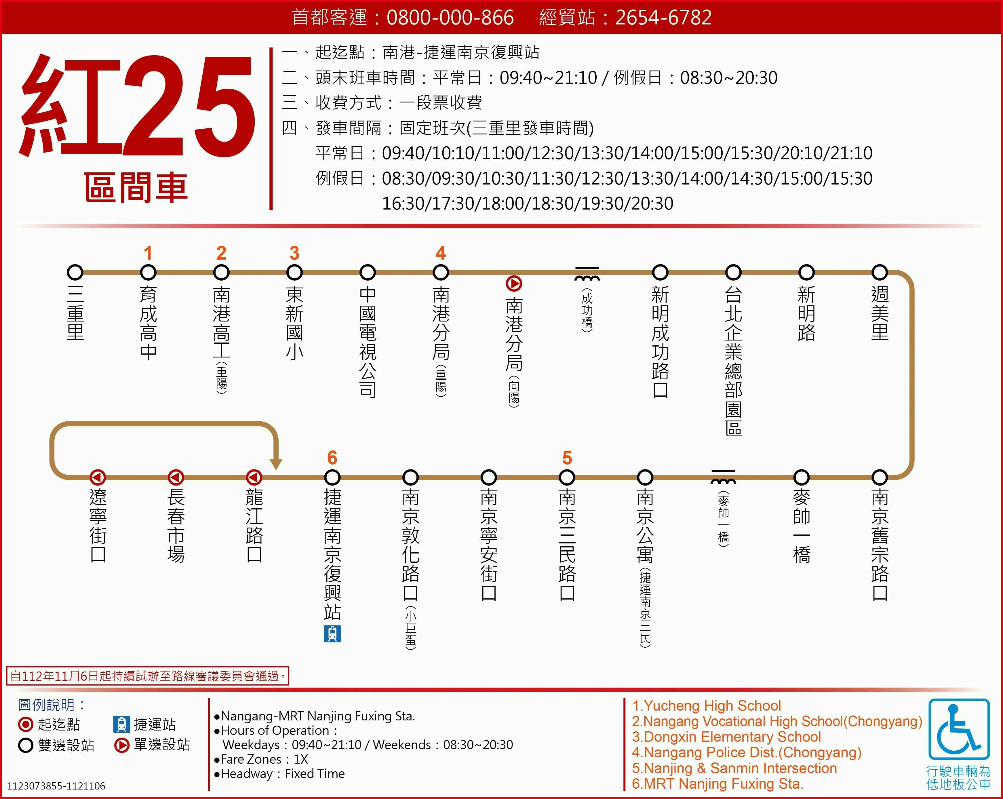 紅25區路線圖-台北市公車